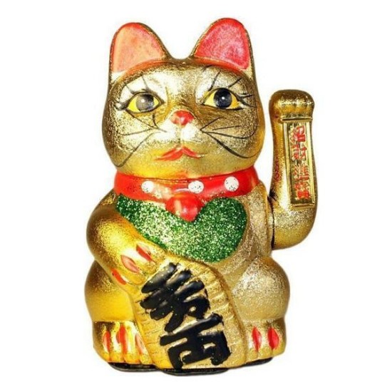 Διακοσμητική Γάτα από Κεραμικό Υλικό Maneki Neko Χρυσή 20cm Διακοσμητική Γάτα από Κεραμικό Υλικό Maneki Neko Χρυσή 20cm