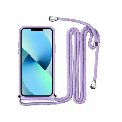 Back Cover Σιλικόνης με Λουράκι Λιλά (Xiaomi Redmi Note 7)