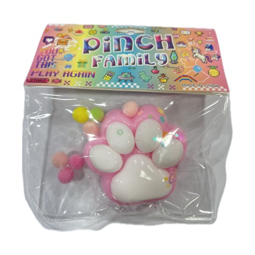 Antistress Pinch Family Squishy Πατούσα Δίχρωμη Pon Pon & Strass 6cm Ροζ Antistress Pinch Family Squishy Πατούσα Δίχρωμη Pon Pon & Strass 6cm Ροζ