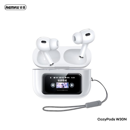 REMAX CozyPods W30N Ασύρματα Bluetooth Ακουστικά με Θήκη Φόρτισης In-Ear TWS Wireless Earbuds - Χρώμα: Λευκό