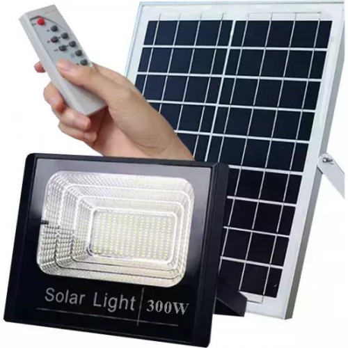 Jortan Στεγανός Ηλιακός Προβολέας LED 300W Ψυχρό Λευκό 6500K με Τηλεχειριστήριο IP66