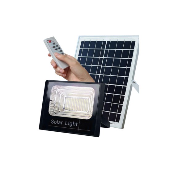 Jortan Στεγανός Ηλιακός Προβολέας LED 500W Ψυχρό Λευκό 6500K με Φωτοκύτταρο και Τηλεχειριστήριο IP66