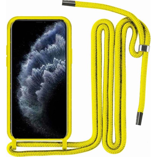 Back Cover Σιλικόνης με Λουράκι Κίτρινο (Redmi Note 9S / 9 Pro / 9 Pro Max)