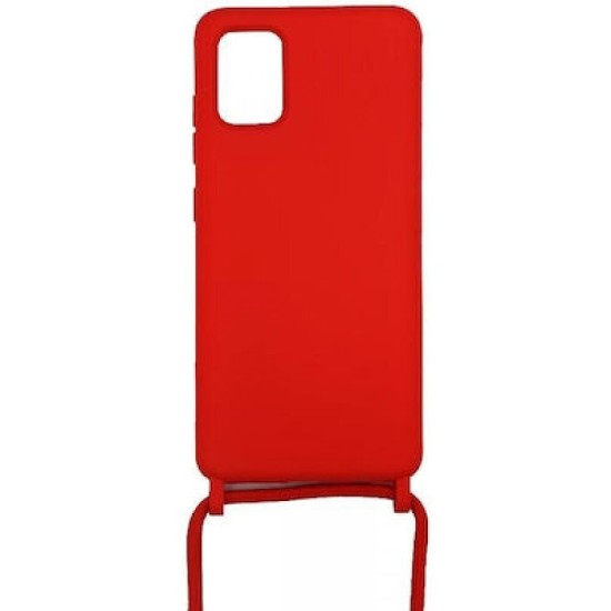 Back Cover Σιλικόνης με Λουράκι Κόκκινο (Redmi Note 11 / 11S 4G)