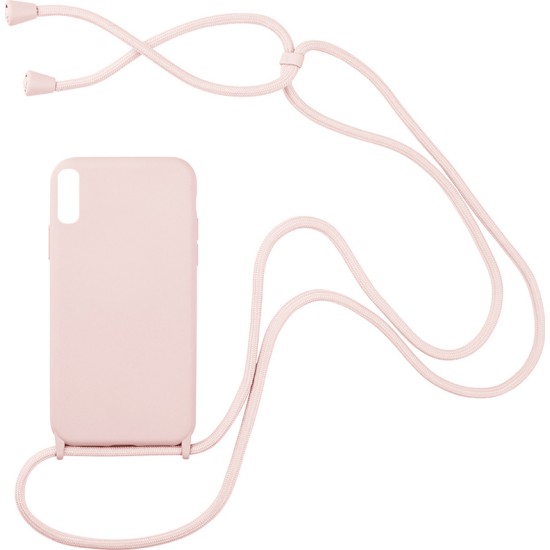 Back Cover Σιλικόνης 0.5mm με Λουράκι Ροζ (Redmi 9A / 9AT)
