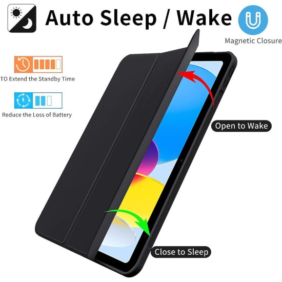 Ultra Slim Case for Apple iPad (A16) 11-inch (2025) / 10.9-inch (2022), TPU Silicone, Smart Cover – Black Ultra Slim Case for Apple iPad (A16) 11-inch (2025) / 10.9-inch (2022), TPU Silicone, Smart Cover – Black