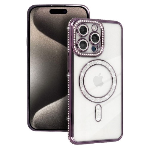 Luxury Magsafe Strass and Glitter Case Samsung Galaxy A26 μωβ Luxury Magsafe Strass and Glitter Case Samsung Galaxy A26 μωβ