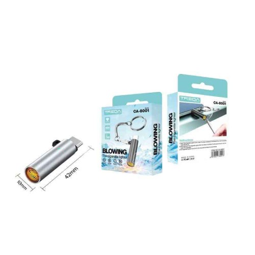 Treqa Αναπτήρας USB Type C Με Θέρμανση Χωρίς Φλόγα CA-8001 - USB Type C Lighter - Flameless Heating Lighter