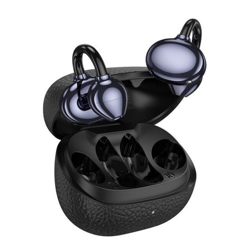 Hoco EA5 Duke III Open Ear Bluetooth Handsfree Ακουστικά με Θήκη Φόρτισης Μαύρα