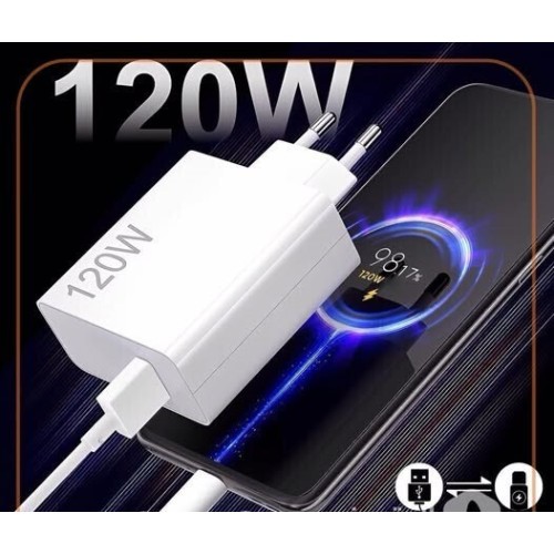Moxom Φορτιστής με Θύρα USB-A και Καλώδιο USB-C 120W Λευκός (MX-HC246)