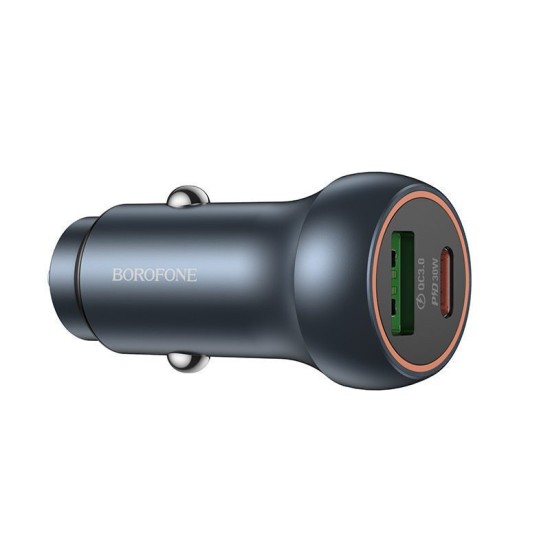 Φορτιστής Αυτοκινήτου Borofone BZ32B Fresh, 48W, 3A, 1 x USB-C - 1 x USB-C, Γκρι