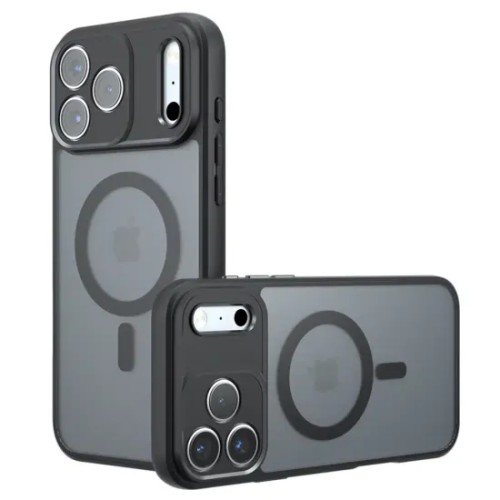 Θήκη iPhone 18 Pro Max Matte Magnetic Series συμβατό με MagSafe φορτιστή, Πλάτη αντικραδασμική από Premium TPU μαύρο + ΔΩΡΟ ΤΖΑΜΑΚΙ ΚΑΜΕΡΑΣ
