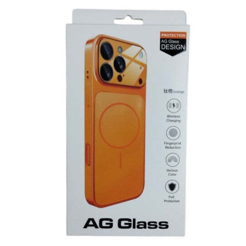 Ag Glass Case Design Series 17 Pro Max Magsafe Apple Iphone 15 Orange