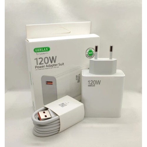 Gerlax Φορτιστής και Καλώδιο USB-C 120W Λευκός (A17)