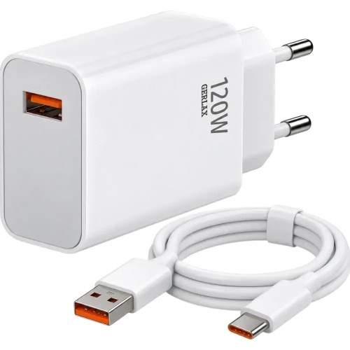 Gerlax Φορτιστής και Καλώδιο USB-C 120W Λευκός (A17)