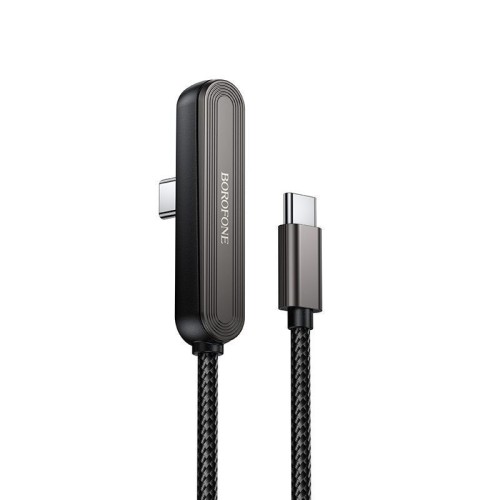 Borofone Angle (90°) / Braided Cable USB-C male - USB-C 60W PD Μαύρο 1m