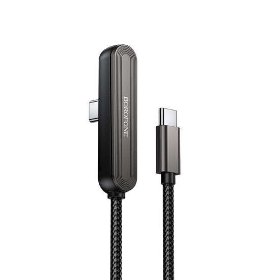 Borofone Angle (90°) / Braided Cable USB-C male - USB-C 60W PD Μαύρο 1m