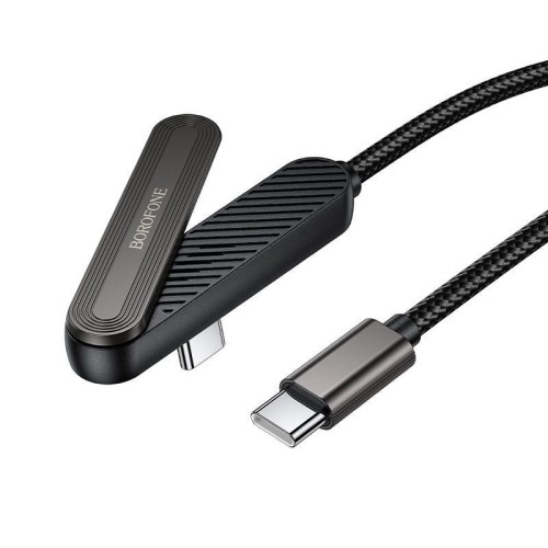 Borofone Angle (90°) / Braided Cable USB-C male - USB-C 60W PD Μαύρο 1m