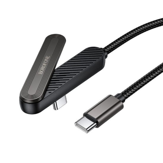 Borofone Angle (90°) / Braided Cable USB-C male - USB-C 60W PD Μαύρο 1m