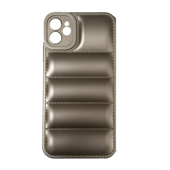 Θήκη για iPhone 11 -Puffer Jacket Back Cover Δερματίνης Χρυσό με προστασία για κάμερα (oem)