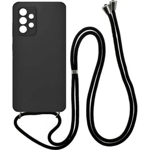 Back Cover Σιλικόνης με Λουράκι Μαύρο (Galaxy A32 4G) Back Cover Σιλικόνης με Λουράκι Μαύρο (Galaxy A32 4G)