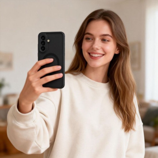 Tech-Protect MagSafe Back Cover Σιλικόνης Μαύρο Πλαστικό Samsung A57+Δωρο Glass