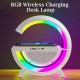 Andowl Q-CD110 Φωτιστικό LED RGB με Ασύρματη Βάση Φόρτισης, Ηχείο Bluetooth, FM Λευκό