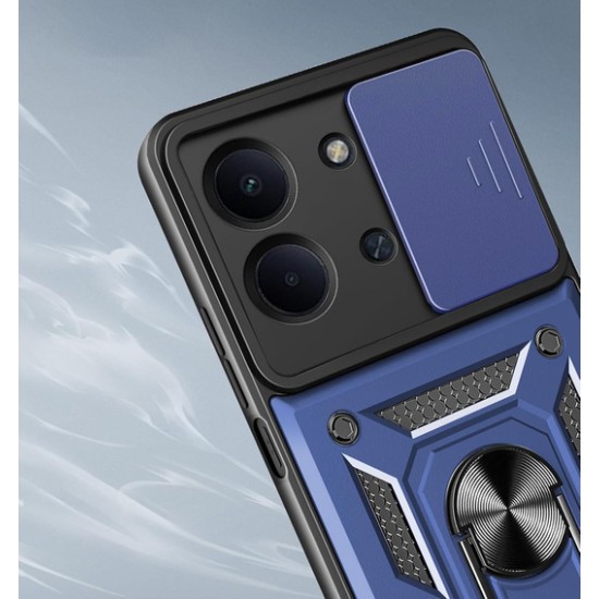 Hybrid Shockproof Ring Back Cover Συνθετική Ανθεκτική Μπλε (Redmi 15C)
