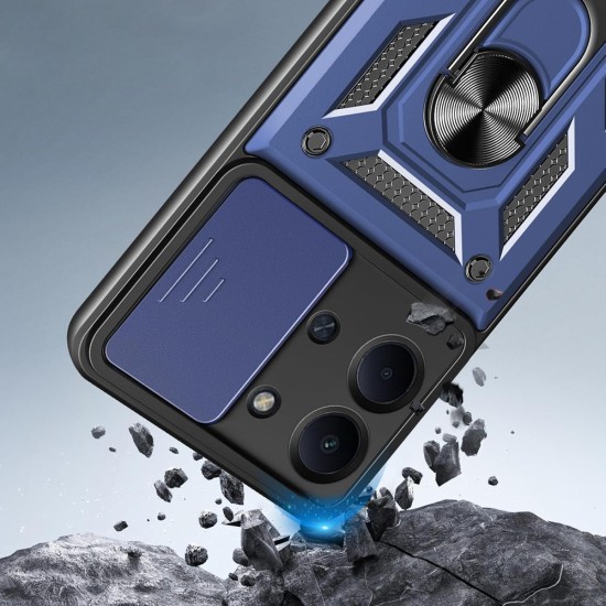 Hybrid Shockproof Ring Back Cover Συνθετική Ανθεκτική Μπλε (Redmi 15C)