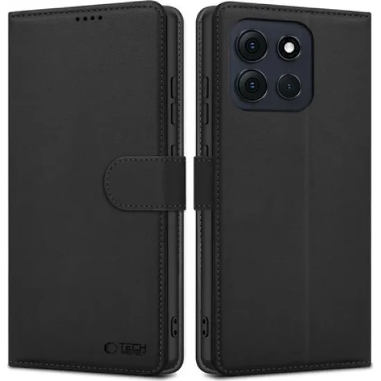  Book Δερματίνης Μαύρο (Motorola Moto G86)