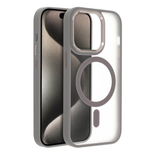 Θήκη iPhone 17 Pro Max Matte Magnetic Series συμβατό με MagSafe φορτιστή, Πλάτη αντικραδασμική από Premium TPU  Γκρι+ ΔΩΡΟ ΤΖΑΜΑΚΙ ΚΑΜΕΡΑΣ