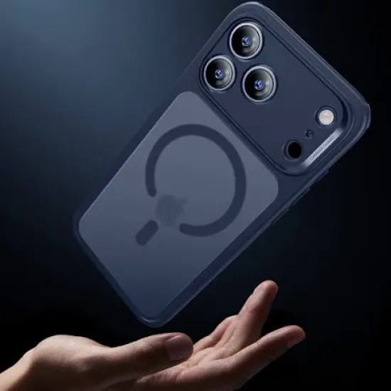 ΘΗΚΗ IPHONE 17 PRO MAX MATTE MAGNETIC SERIES ΣΥΜΒΑΤΟ ΜΕ MAGSAFE ΦΟΡΤΙΣΤΗ, ΠΛΑΤΗ ΑΝΤΙΚΡΑΔΑΣΜΙΚΗ ΑΠΟ PREMIUM TPU ΜΠΛΕ 