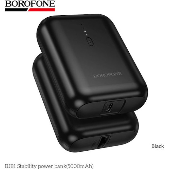 Borofone BJ81 Power Bank 5000mAh 18.5W με Θύρα USB-A Μαύρο