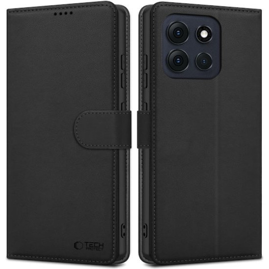  Book Δερματίνης Μαύρο (Motorola Moto G86)