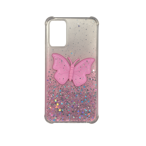 Θήκη Κινητού Glitter Pink Butterfly για Xiaomi Redmi Note 10S/ 10 4G/ Poco M5S