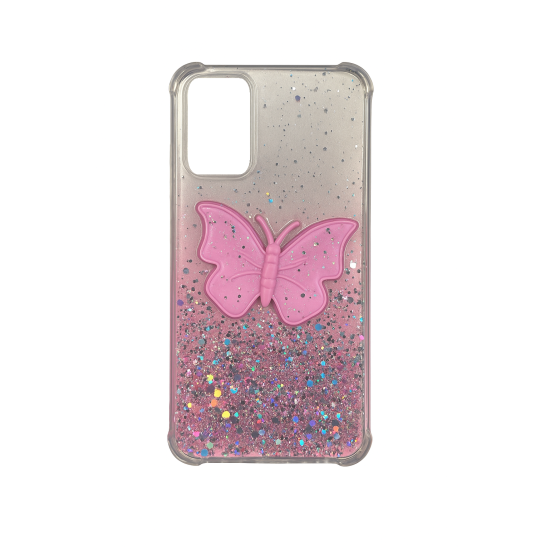 Θήκη Κινητού Glitter Pink Butterfly για Xiaomi Redmi Note 10S/ 10 4G/ Poco M5S