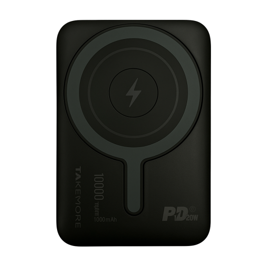 Takemore W020 Power Bank Magnetic Wireless 10000mAh PD 20W Μαύρο