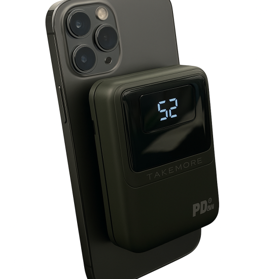 Takemore W020 Power Bank Magnetic Wireless 10000mAh PD 20W Μαύρο
