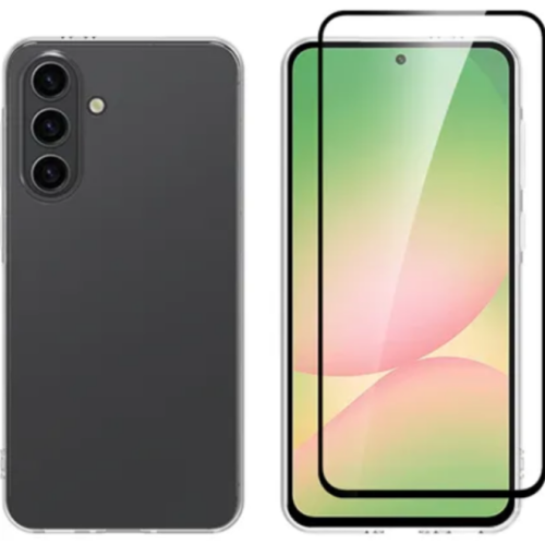 For Samsung Galaxy A17  Σετ Διάφανη Σιλικόνης & Full Face Αντιχαρακτικό Γυαλί Προστασίας Οθόνης - Transparent 