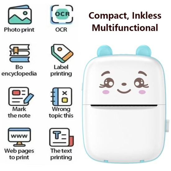 Mini Printer Bluetooth A8C Φορητός εκτυπωτής φωτογραφιών & αυτοκόλλητων 