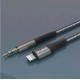 Awei Braided USB 2.0 Cable USB-C male - 3.5mm male Μαύρο 1m (CL-116T)