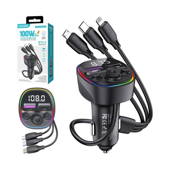 Kakusiga FM Transmitter Αυτοκινήτου με Bluetooth / USB /100W