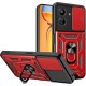 Redmi A5  4G Hybrid Shockproof Armor Case Metal Rotating Ring Car Mount Holder Red (oem)