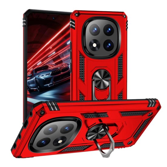Hybrid Shockproof Ring Back Cover Συνθετική Ανθεκτική Κόκκινο (Redmi Note 14 Pro/ Pro Plus 5G/ Poco X7)