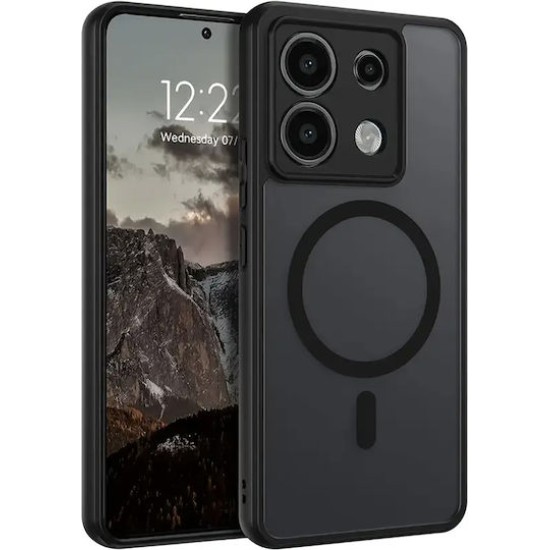 Θήκη Poco C85 Matte Magnetic Series συμβατό με MagSafe φορτιστή, Πλάτη αντικραδασμική από Premium TPU μαύρο Θήκη Poco C85 Matte Magnetic Series συμβατό με MagSafe φορτιστή, Πλάτη αντικραδασμική από Premium TPU μαύρο