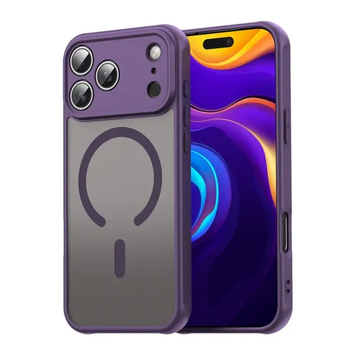 Θήκη iPhone 17 Pro Max Matte Magnetic Series συμβατό με MagSafe φορτιστή, Πλάτη αντικραδασμική από Premium TPU Μωβ 