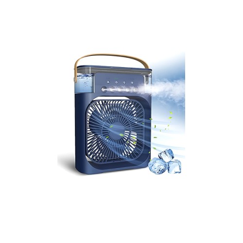 Φορητό air cooler fan 3 ταχυτήτων 10W με ψεκασμό – Μπλε