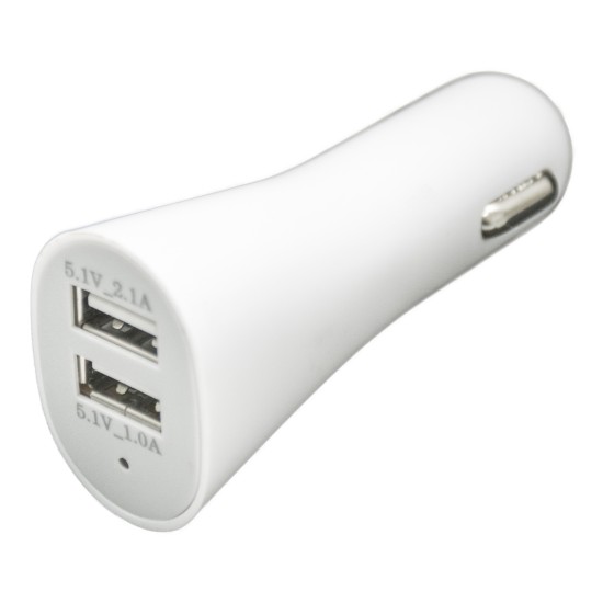 OEM Φορτιστής Αναπτήρα Αυτοκινήτου (USB) 2πλός 2.1A Λευκός