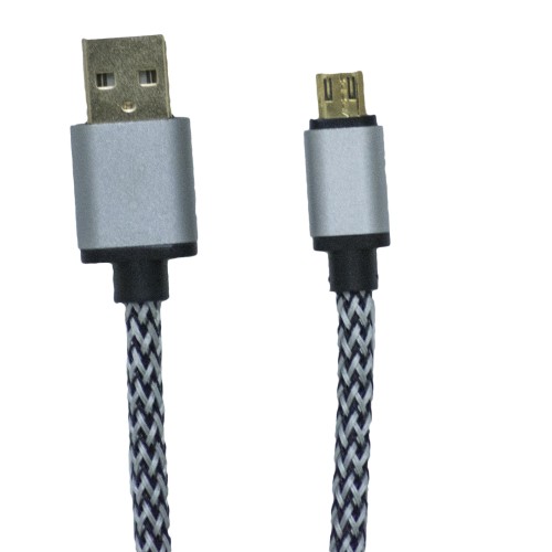 OEM Καλώδιο Φόρτισης + Μεταφοράς Δεδομένων Micro USB Με Κορδόνι Ασημί - 1 m