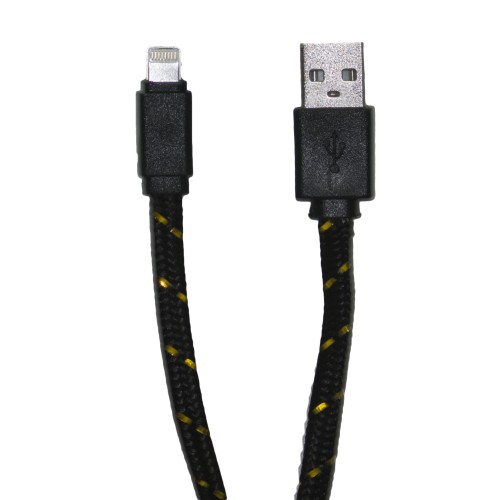 OEM Καλώδιο Φόρτισης + Μεταφοράς Δεδομένων Lighting Για Apple Lightning Πλακέ Μαύρο - 1 m
